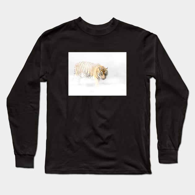 Tiger Animal Feline Wild Life Jungle Nature Freedom Travel Africa Digital Painting Long Sleeve T-Shirt by Cubebox